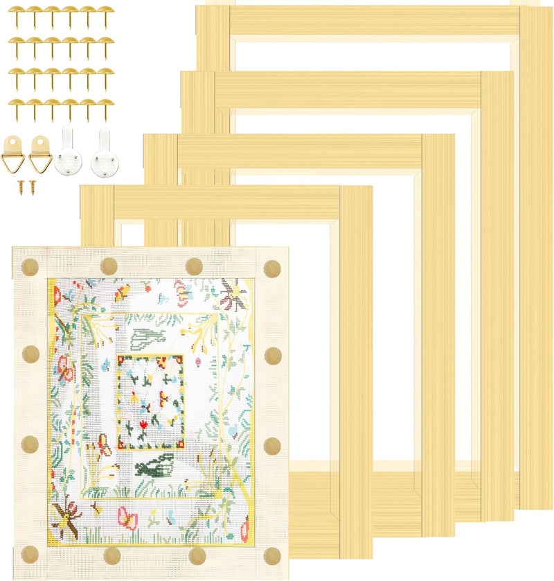 ECOIOU 20 Stretcher Bars 5 Size for Needlepoint Art, DIY Stretcher Bar Frame, Standard Size 6", 8", 10", 12", 14" by 3/4-Inch - Image 1